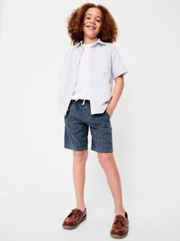 شورت Old Navy بطول الركبة من مزيج الكتان للأولاد - باللون البحري in Saudi Arabia