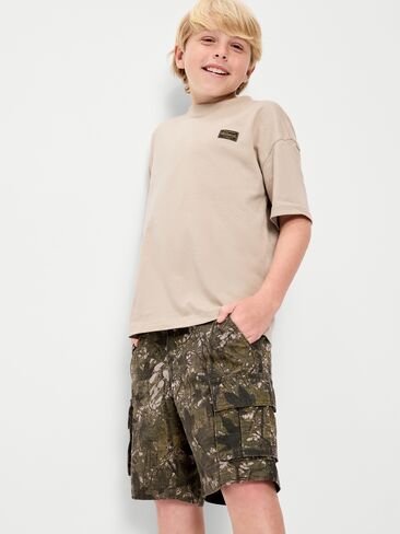 Old Navy Knee Length Baggy Ripstop Cargo Shorts for Boys - Forest Leaves in Saudi Arabia