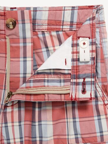 Old Navy Knee Length Baggy Ripstop Cargo Shorts for Boys - Red Plaid in Saudi Arabia