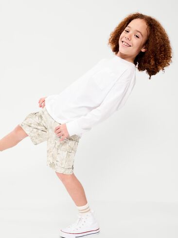 Old Navy Knee Length Baggy Ripstop Cargo Shorts for Boys - Gray Heather in Saudi Arabia
