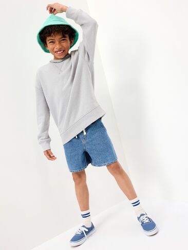 Old Navy Above Knee Super Baggy Pull-On Jean Shorts for Boys - PACIFIC in Saudi Arabia