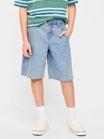 Old Navy Below Knee Super Baggy Utility Jean Shorts for Boys - Joseph (Light Wash) in Saudi Arabia