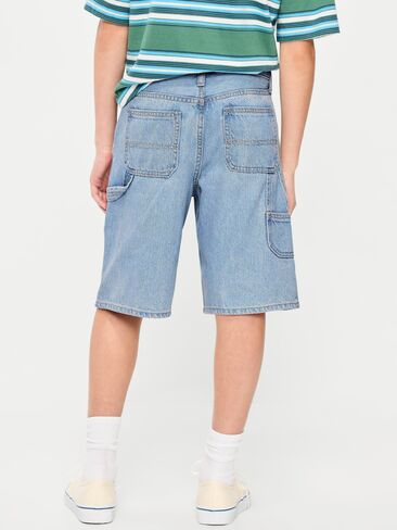 Old Navy Below Knee Super Baggy Utility Jean Shorts for Boys - Joseph (Light Wash) in Saudi Arabia