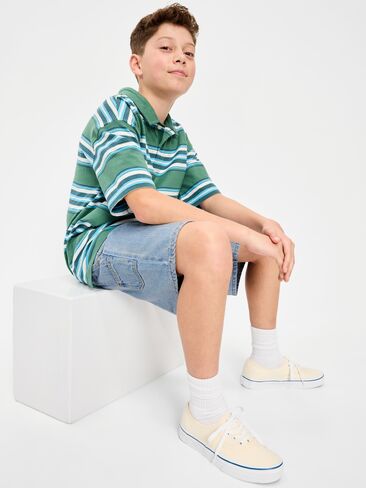 Old Navy Below Knee Super Baggy Utility Jean Shorts for Boys - Joseph (Light Wash) in Saudi Arabia
