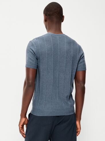 Old Navy Relaxed Sweater T-Shirt - Heather Medium Blue in Saudi Arabia