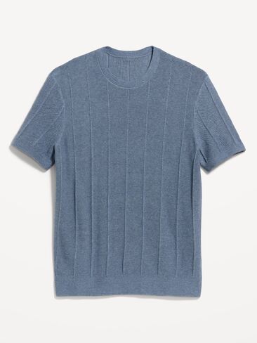 Old Navy Relaxed Sweater T-Shirt - Heather Medium Blue in Saudi Arabia