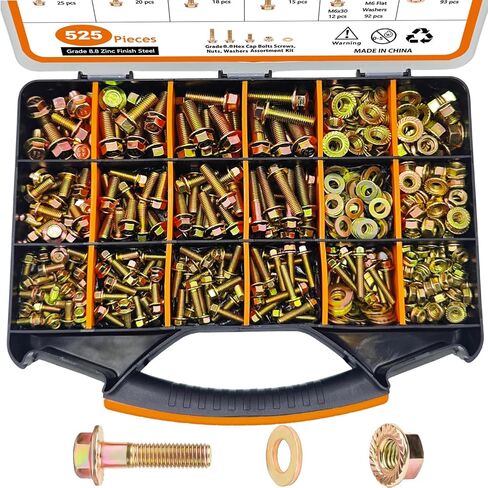 804PCS Grade 8 Nuts and Bolts Assortment Kit, 1/4-20, 5/16-18, 3/8-16, 1/2-13 Heavy Duty Hex SAE Bolts Nuts Washers Assortment Kit in Saudi Arabia