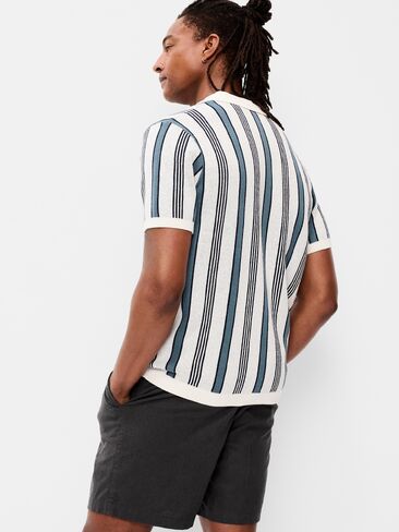 Old Navy Short-Sleeve Striped Sweater Shirt - Neutral Stripe in Saudi Arabia