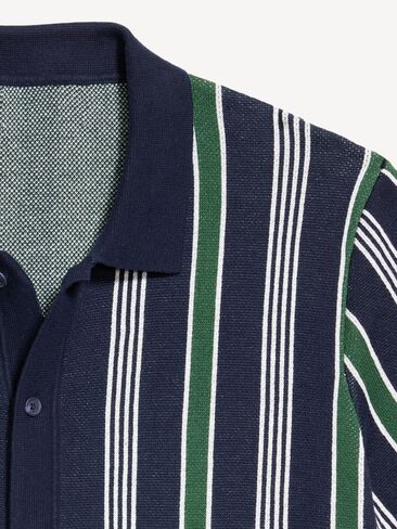 قميص سترة مخطط بأكمام قصيرة من Old Navy - شريط أخضر in Saudi Arabia