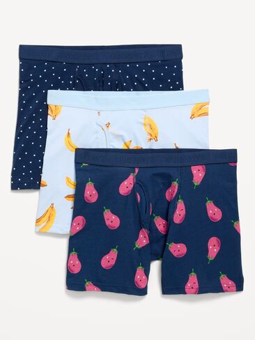 ملابس داخلية بوكسر مطبوعة من Old Navy 3 قطع - درزة داخلية 6.25 بوصة - موز أزرق in Saudi Arabia