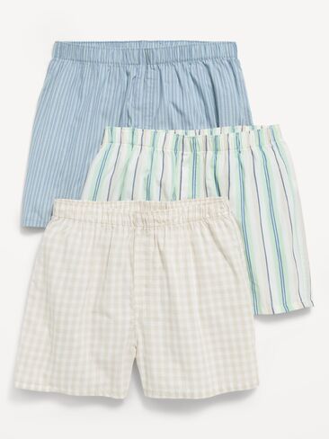 Old Navy 3-Pack Soft-Washed Boxer Shorts -- 3.5-inch inseam - Medium Blue Plaid in Saudi Arabia
