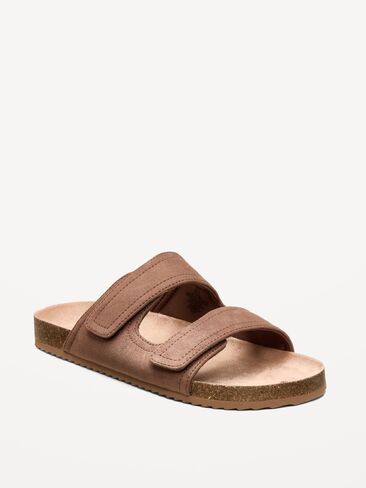 Old Navy Faux-Suede Double-Strap Slide Sandals for Men - Brown in Saudi Arabia