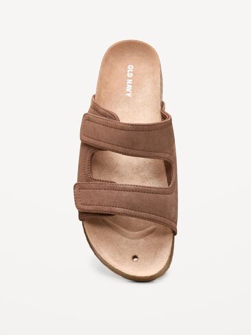 Old Navy Faux-Suede Double-Strap Slide Sandals for Men - Brown in Saudi Arabia