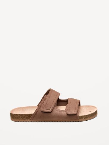 Old Navy Faux-Suede Double-Strap Slide Sandals for Men - Brown in Saudi Arabia