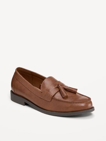 Old Navy Faux-Leather Tassel Loafers for Men - Chestnut in Saudi Arabia