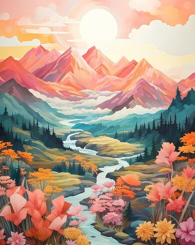 AWUJON Paint by Numbers Kit for Adults Beginner, Cabin in Autumn Forest On Canvas Oil Painting Kit for Adults' Paint-by-Number Kits for Gift Home Wall Decor 16x20 Inch (Without Frame) in Saudi Arabia