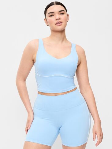 Old Navy StudioSmooth Seamed Longline Top - Monet Blue in Saudi Arabia