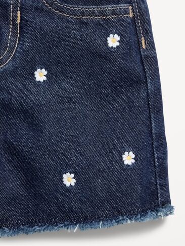 Old Navy Embroidered Frayed-Hem Jean Shorts for Toddler Girls - FLORAL EMBROIDERY in Saudi Arabia