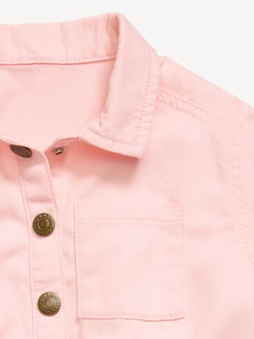 Old Navy Short-Sleeve Utility Romper for Toddler Girls - Pink Sky in Saudi Arabia