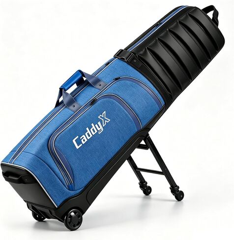 Premium Golf Travel Bag for Airlines with 4-Wheel Hands-Free Rolling & 2-Wheel Pull Mode, Enhanced Head Protection, Reinforced Hard Base in Kuwait