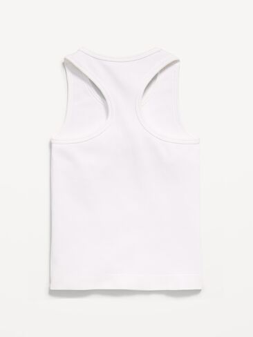 Old Navy Fitted Seamless Ribbed Racerback Performance Top for Girls - White Lilies in Saudi Arabia