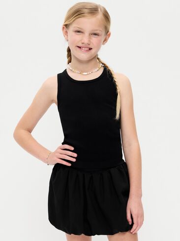 Old Navy Fitted Seamless Ribbed Racerback Performance Top for Girls - Black Jack in Saudi Arabia
