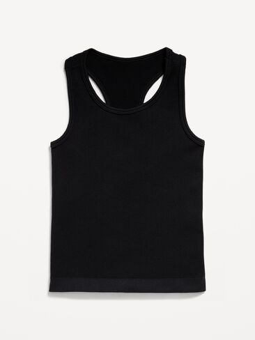 Old Navy Fitted Seamless Ribbed Racerback Performance Top for Girls - Black Jack in Saudi Arabia