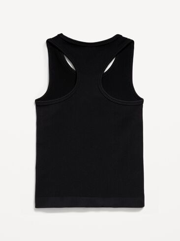 Old Navy Fitted Seamless Ribbed Racerback Performance Top for Girls - Black Jack in Saudi Arabia
