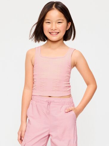Old Navy Seamless Longline Bow Bra for Girls - Pink Sky in Saudi Arabia