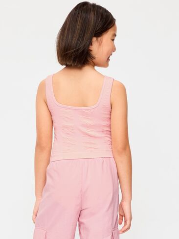Old Navy Seamless Longline Bow Bra for Girls - Pink Sky in Saudi Arabia