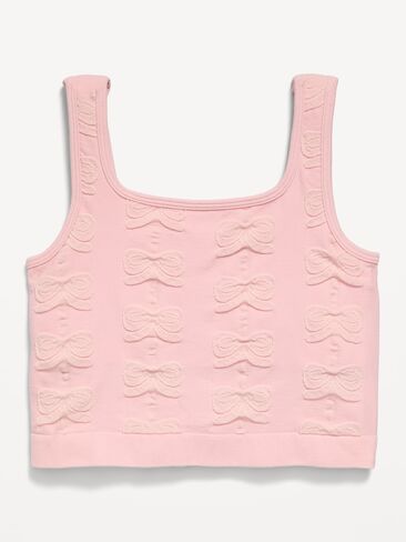 Old Navy Seamless Longline Bow Bra for Girls - Pink Sky in Saudi Arabia