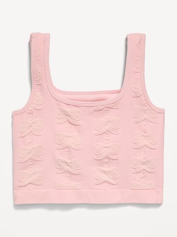 Old Navy Seamless Longline Bow Bra for Girls - Pink Sky in Saudi Arabia