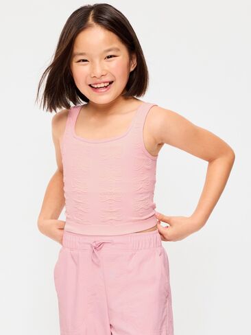 Old Navy Seamless Longline Bow Bra for Girls - Pink Sky in Saudi Arabia