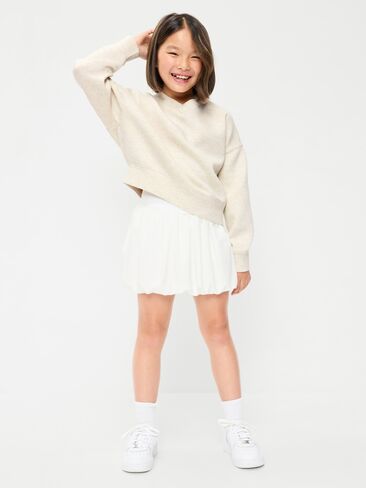 سويت شيرت صوف بفتحة رقبة شكل V للبنات من Old Navy Bounce - هيذر الشوفان in Saudi Arabia