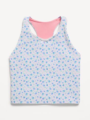 حمالة صدر رياضية PowerSoft Longline للبنات من Old Navy - زهور أرجوانية in Kuwait