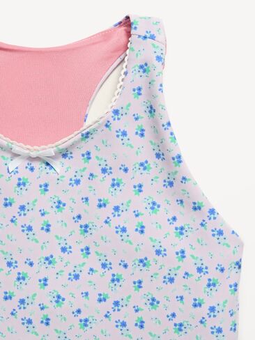 حمالة صدر رياضية PowerSoft Longline للبنات من Old Navy - زهور أرجوانية in Kuwait