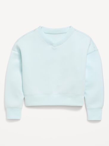Old Navy Bounce Fleece V-Neck Sweatshirt for Girls - Arctic Air in Saudi Arabia