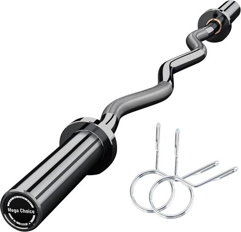 GaveeLife Olympic Barbell لرفع الأثقال - 7FT للخدمة الشاقة (1500LB/700LB)، 4FT Short (500LB)، 4FT EZ Curl Bar - شريط الوزن يناسب 2 "أوزان قياسية - تدريب القوة في صالة الألعاب الرياضية المنزلية in Saudi Arabia