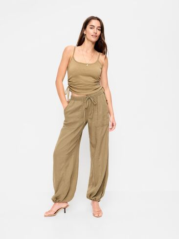 بنطلون من مزيج الكتان متوسط ​​الارتفاع من Old Navy بطول الكاحل - أعشاب مجففة in Saudi Arabia