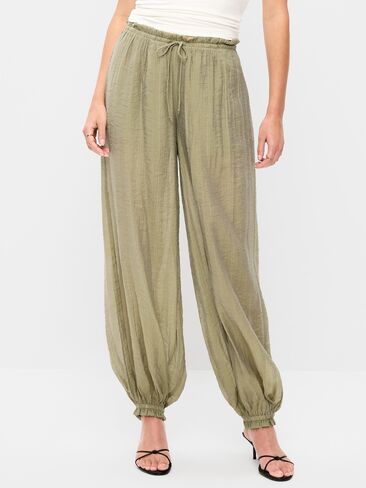 بنطلون حريم شيفون شفاف عالي الخصر من Old Navy - أعشاب مجففة in Saudi Arabia