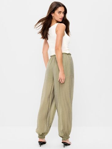 بنطلون حريم شيفون شفاف عالي الخصر من Old Navy - أعشاب مجففة in Saudi Arabia