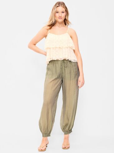 بنطلون حريم شيفون شفاف عالي الخصر من Old Navy - أعشاب مجففة in Saudi Arabia