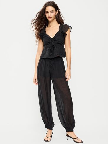 Old Navy High-Waisted Sheer Chiffon Harem Pants - Black Jack in Saudi Arabia