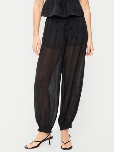 Old Navy High-Waisted Sheer Chiffon Harem Pants - Black Jack in Saudi Arabia