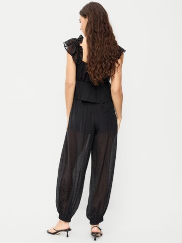 Old Navy High-Waisted Sheer Chiffon Harem Pants - Black Jack in Saudi Arabia