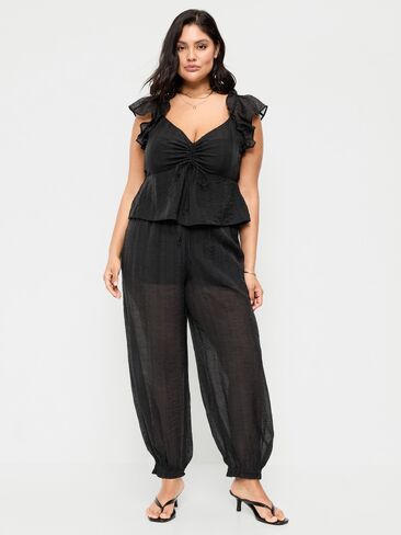 Old Navy High-Waisted Sheer Chiffon Harem Pants - Black Jack in Saudi Arabia