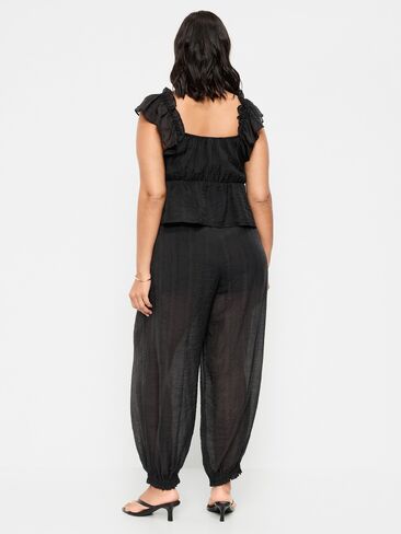 Old Navy High-Waisted Sheer Chiffon Harem Pants - Black Jack in Saudi Arabia