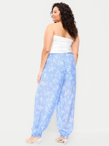 بنطلون حريم شيفون شفاف عالي الخصر من Old Navy - زهور زرقاء in Saudi Arabia