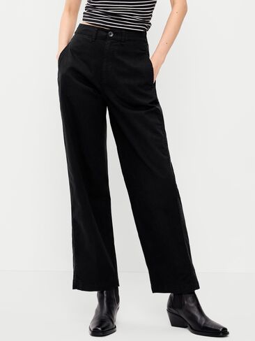 Old Navy High-Waisted OGC Chino Full Length Straight Pants - Black Jack in Saudi Arabia
