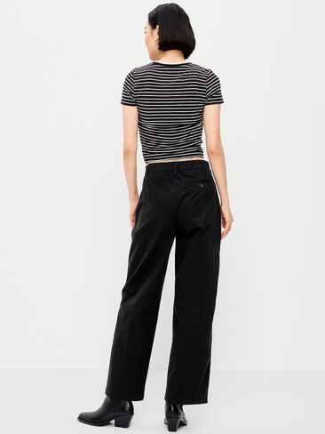 Old Navy High-Waisted OGC Chino Full Length Straight Pants - Black Jack in Saudi Arabia